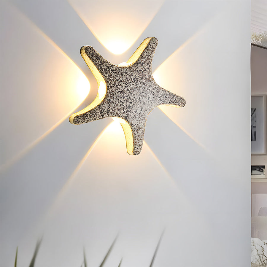 Star Shape LED Outdoor Wall Light-Lighting > Outdoor Lighting-casanuva-Yellow Marble-L20cm*W20cm-White Light-casanuva