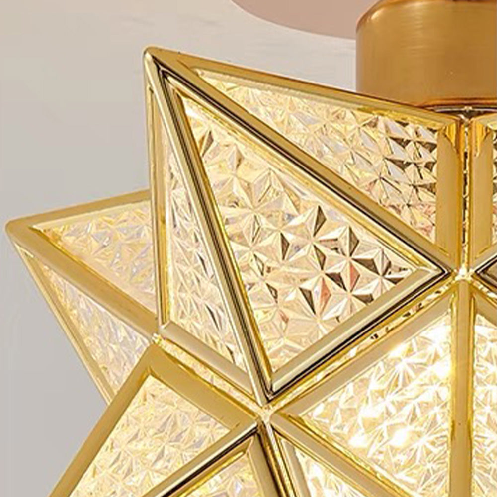Star Shape Semi Flush Mount Ceiling Light Fixture-Lighting > Ceiling Lights-casanuva-casanuva