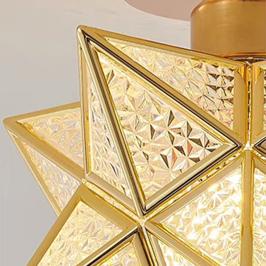 Star Shape Semi Flush Mount Ceiling Light Fixture-Lighting > Ceiling Lights-casanuva-casanuva