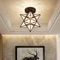 Star Shape Semi Flush Mount Ceiling Light Fixture-Lighting > Ceiling Lights-casanuva-Black-Not Transparent-casanuva