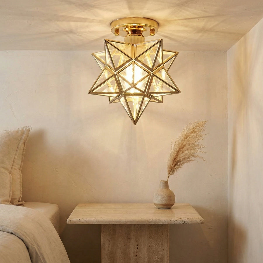 Star Shape Semi Flush Mount Ceiling Light Fixture-Lighting > Ceiling Lights-casanuva-casanuva