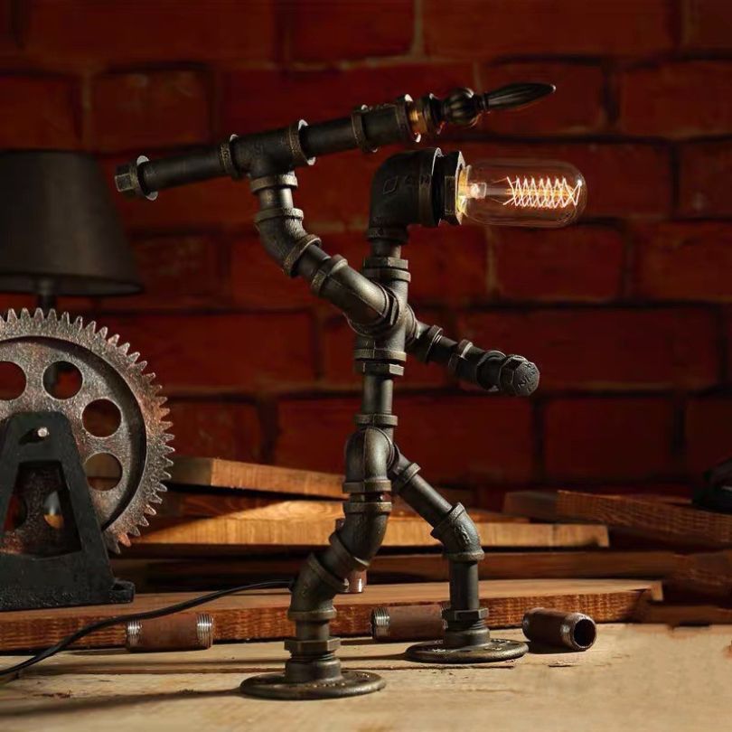 Steampunk Table Lamp with Vintage Design and Edison Bulb-Lighting > Table Lamps-casanuva-casanuva