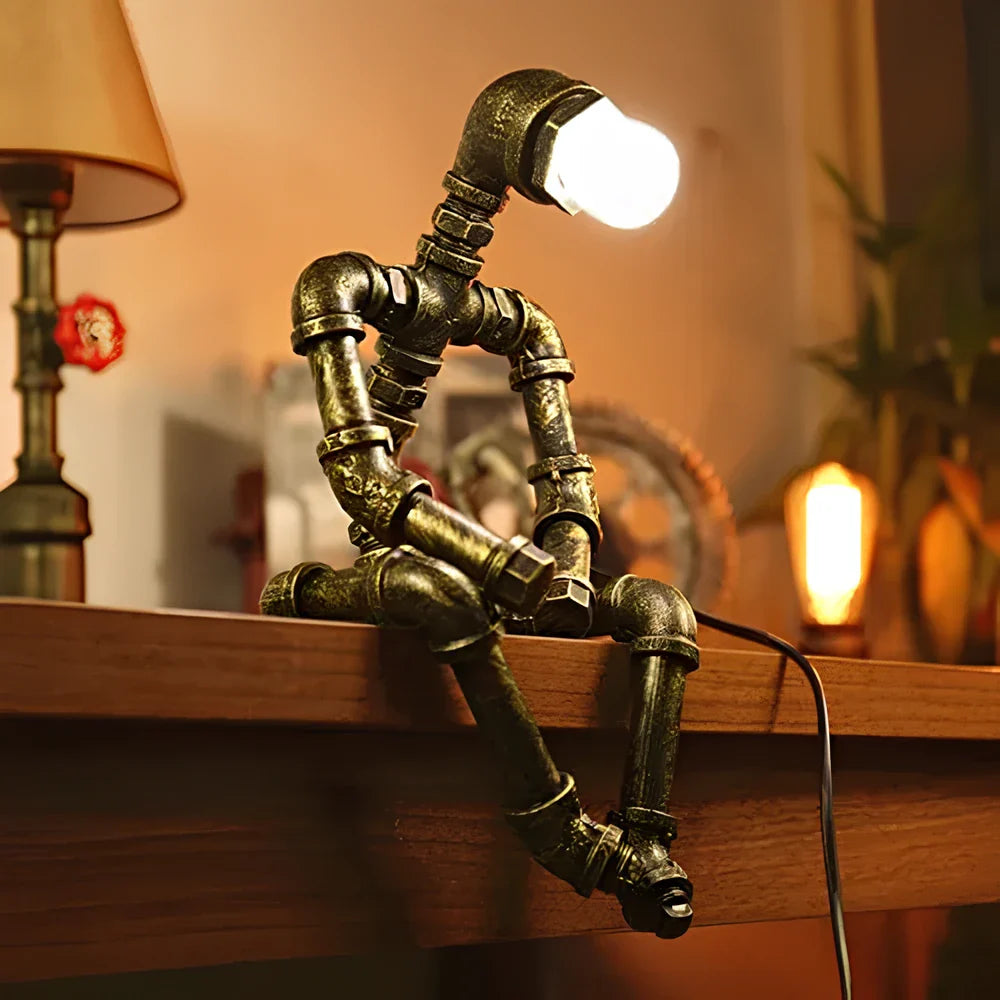 Steampunk Table Lamp with Vintage Design and Edison Bulb-Lighting > Table Lamps-casanuva-casanuva