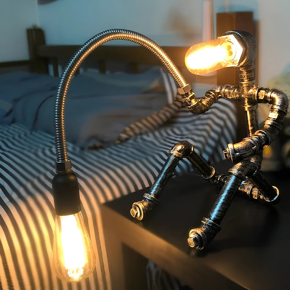 Steampunk Table Lamp with Vintage Design and Edison Bulb-Lighting > Table Lamps-casanuva-The Fisherman-EU-casanuva