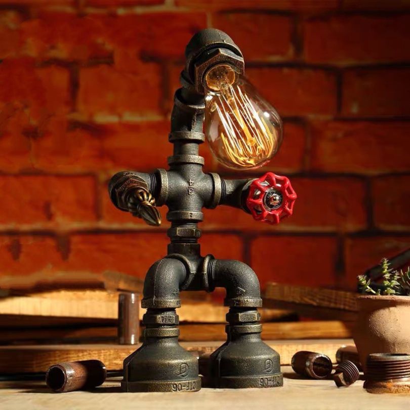 Steampunk Table Lamp with Vintage Design and Edison Bulb-Lighting > Table Lamps-casanuva-The Guardian-EU-casanuva