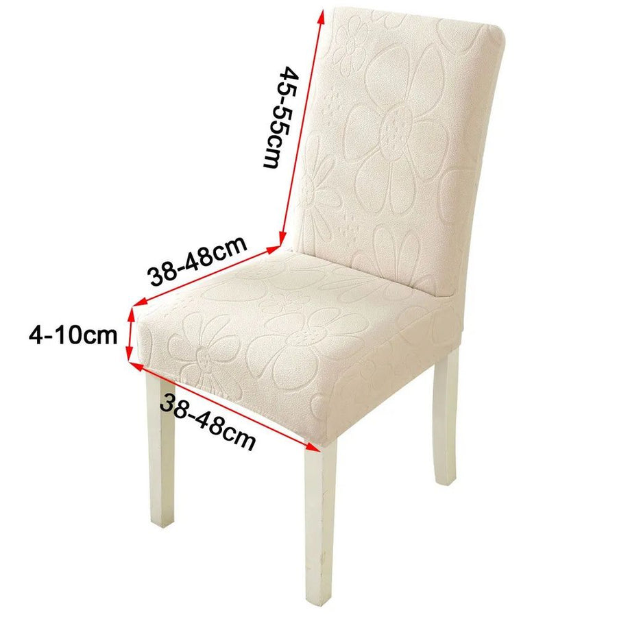Stretch Dining Chair Cover Daisy Print-Covers & Textiles > Chair Covers-casanuva-Cream Cloud-casanuva