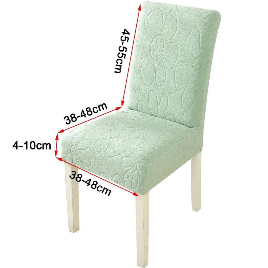 Stretch Dining Chair Cover Daisy Print-Covers & Textiles > Chair Covers-casanuva-Mint Meadow-casanuva
