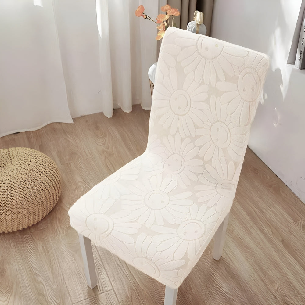 Stretch Flower Chair Cover-Covers & Textiles > Chair Covers-casanuva-Cream Blossom-casanuva
