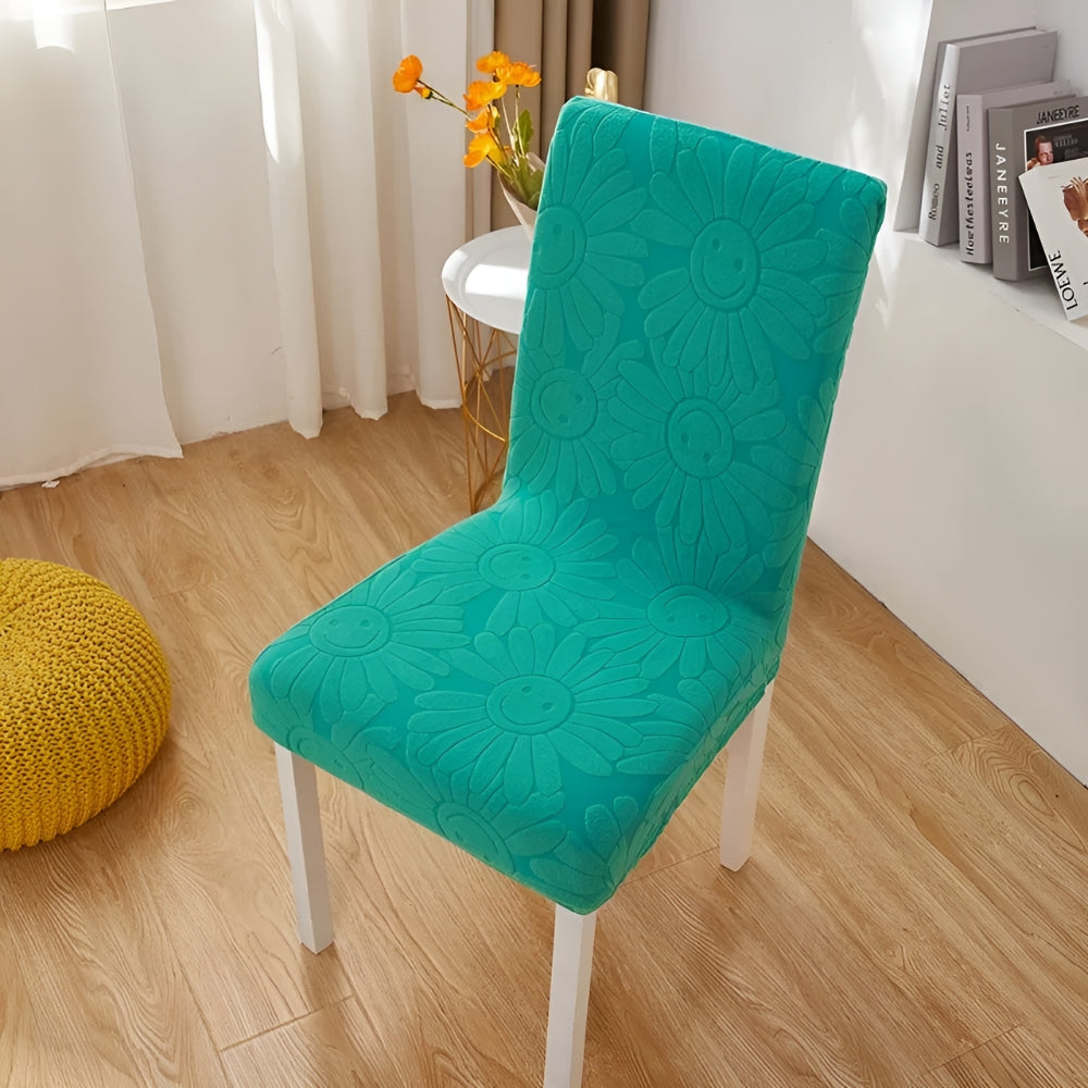 Stretch Flower Chair Cover-Covers & Textiles > Chair Covers-casanuva-Teal Breeze-casanuva