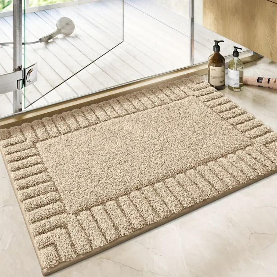 Stripe Bath Rug Mat Minimalist Design-Bedding & Bath > Bath Mats-casanuva-Ashy Sand-16"x23.5"-casanuva