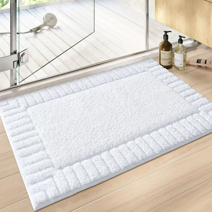 Stripe Bath Rug Mat Minimalist Design-Bedding & Bath > Bath Mats-casanuva-Frosty Sand-16"x23.5"-casanuva