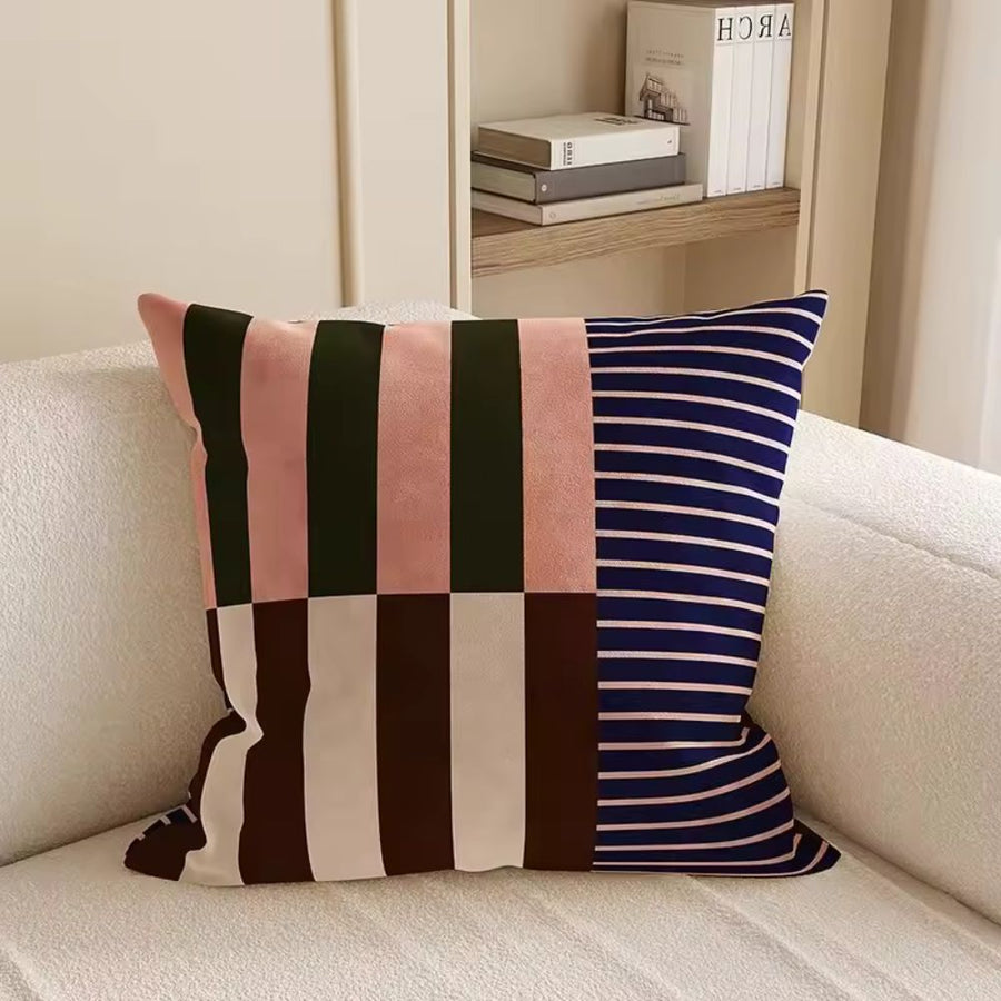 Striped Cushion Cover-Covers & Textiles > Cushion Covers-casanuva-Midnight Rose-casanuva