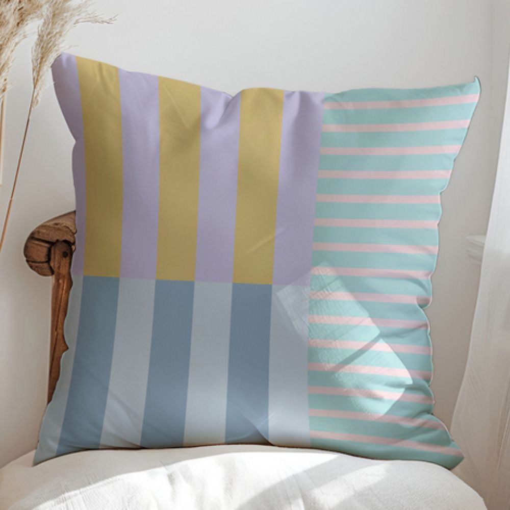 Striped Cushion Cover-Covers & Textiles > Cushion Covers-casanuva-Pastel Bloom-casanuva