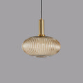 Striped Glass Pendant Light 1-Light Minimalist Lantern-Lighting > Pendant Lights-casanuva-Amber-C-100V-120V-casanuva