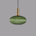 Striped Glass Pendant Light 1-Light Minimalist Lantern-Lighting > Pendant Lights-casanuva-Green-C-100V-120V-casanuva