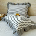 Striped Lace Pillowcases with Ruffles in Assorted Colors-Bedding & Bath > Pillowcases-casanuva-Classic Ivory-1 pc-casanuva