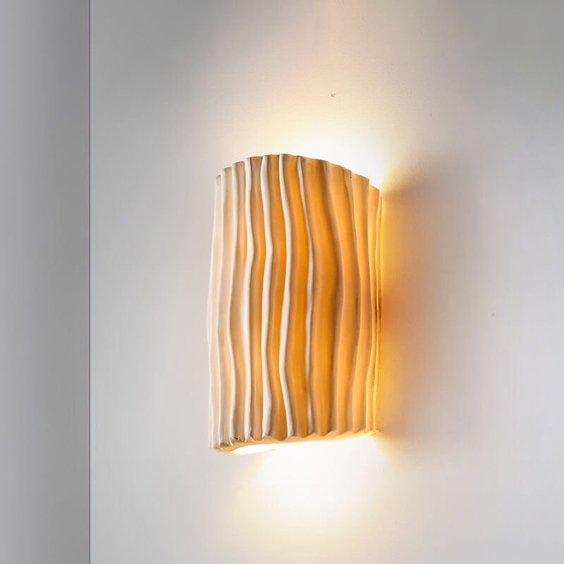 Striped Resin Half Cylinder Wall Sconce Lamp 2-Light-Lighting > Wall Lights-casanuva-casanuva
