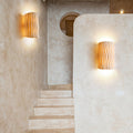 Striped Resin Half Cylinder Wall Sconce Lamp 2-Light-Lighting > Wall Lights-casanuva-Creamy Yellow-220V-240V-casanuva