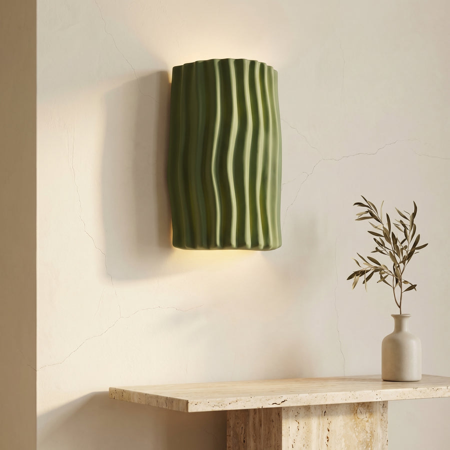 Striped Resin Half Cylinder Wall Sconce Lamp 2-Light-Lighting > Wall Lights-casanuva-casanuva