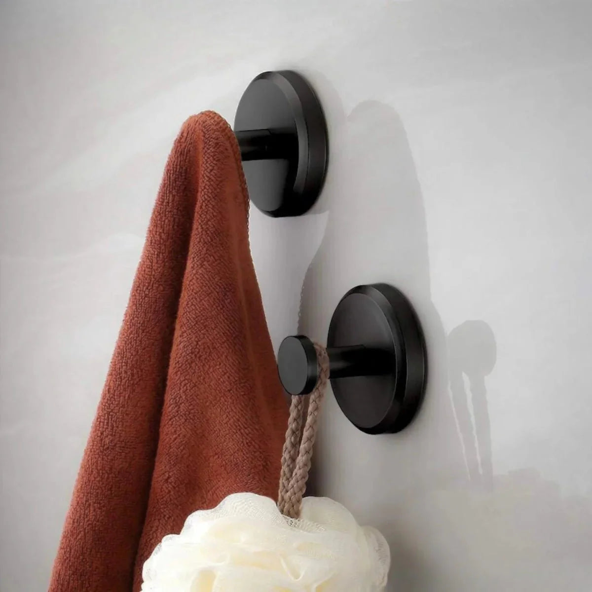 Suction Wall Hooks No Drill 4 Pack Heavy Duty Adhesive-Bedding & Bath > Bathroom Accessories-casanuva-Matte Black-casanuva
