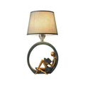 Table Lamp with Round Base and Sitting Figurine-Lighting > Table Lamps-casanuva-casanuva