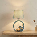 Table Lamp with Round Base and Sitting Figurine-Lighting > Table Lamps-casanuva-casanuva