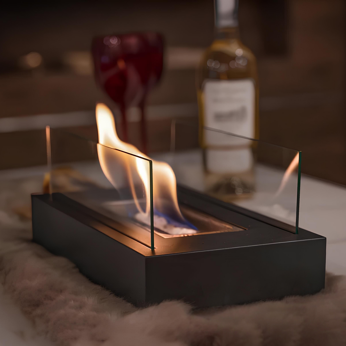 Tabletop Fireplace Everlasting Flame-Home Decor > Decorative Accessories-casanuva-Black-casanuva