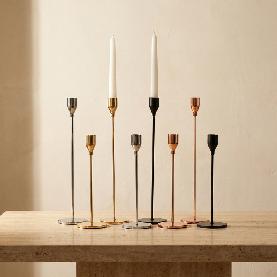Tall Candle Holder Set in Chic Design-Home Decor > Candle Holders-casanuva-casanuva