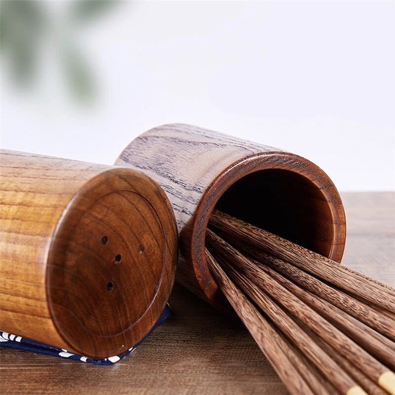 Teak Wood Kitchen Utensil Holder-Kitchen & Dining > Cooking Utensils-casanuva-casanuva
