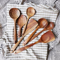 Teak Wood Kitchen Utensil Set Natural Finish-Kitchen & Dining > Cooking Utensils-casanuva-casanuva