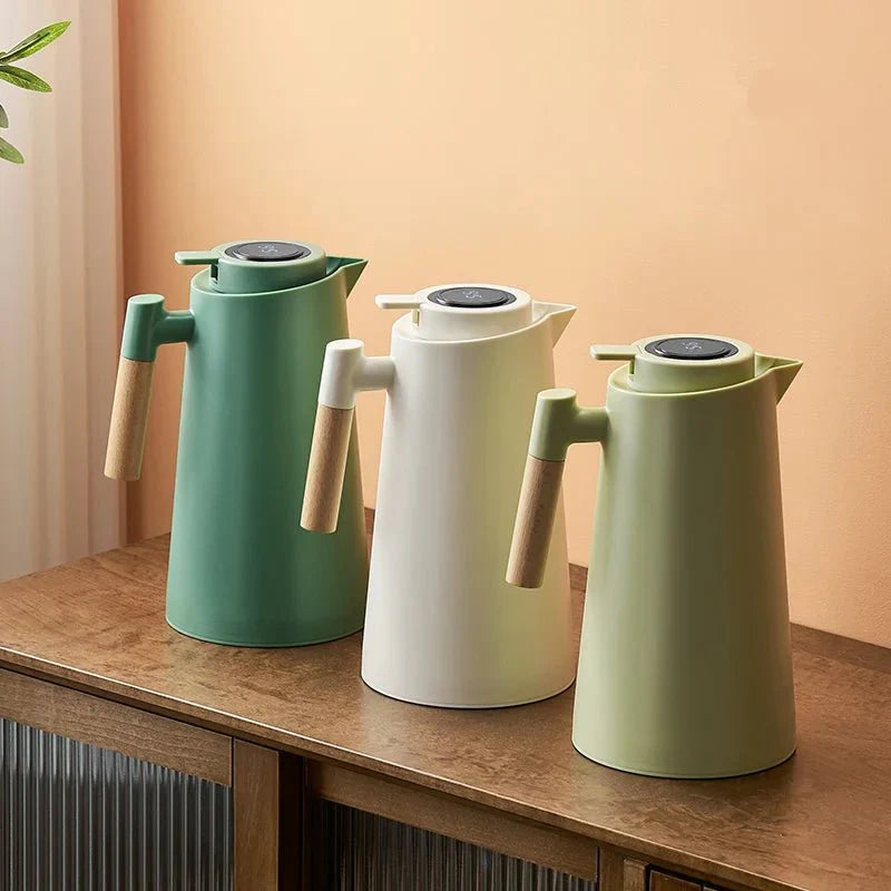 Thermal Jug with LED Temperature Display and Wooden Handle-Kitchen & Dining > Coffee & Tea-casanuva-casanuva