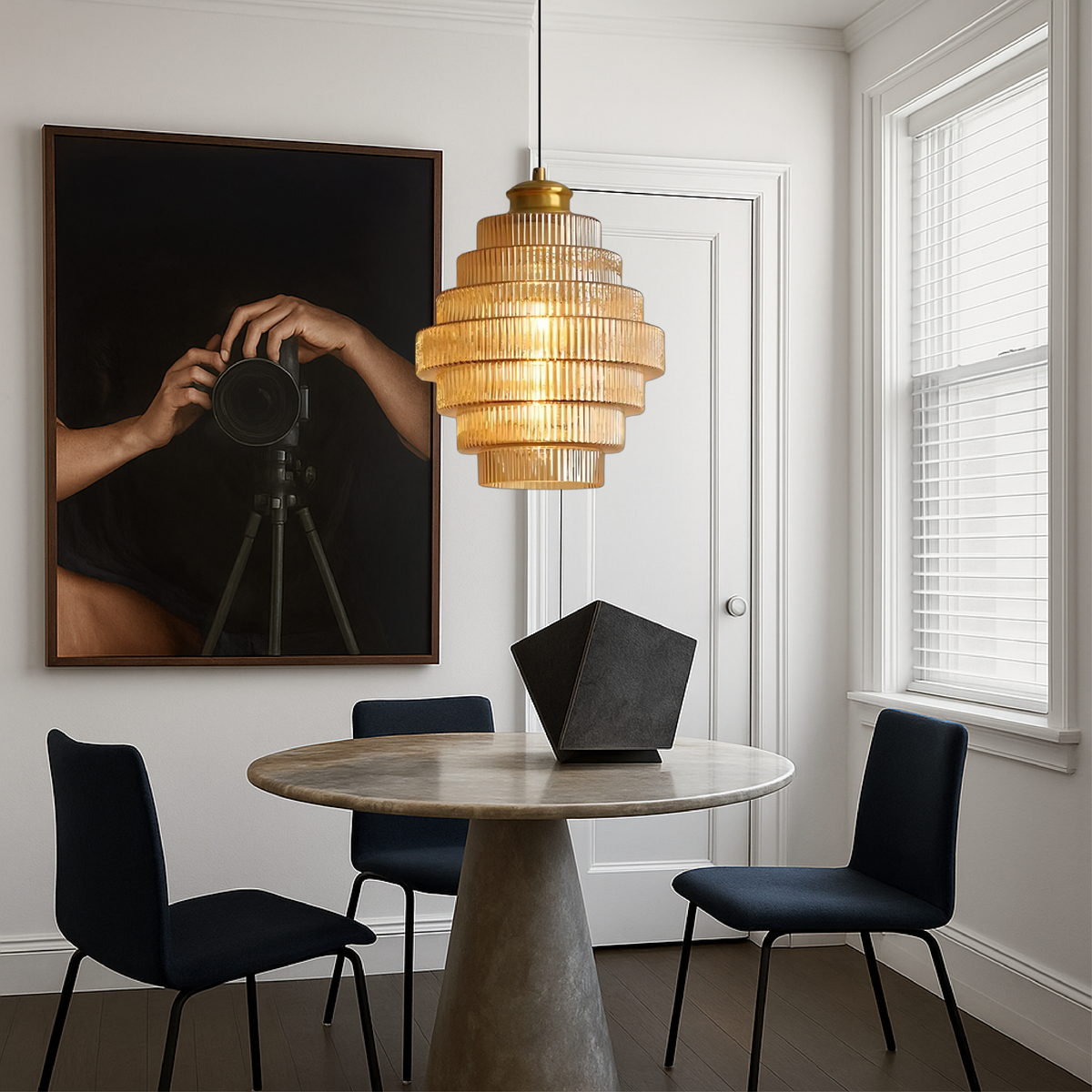 Tiered Glass Pendant Lamp-Lighting > Pendant Lights-casanuva-casanuva