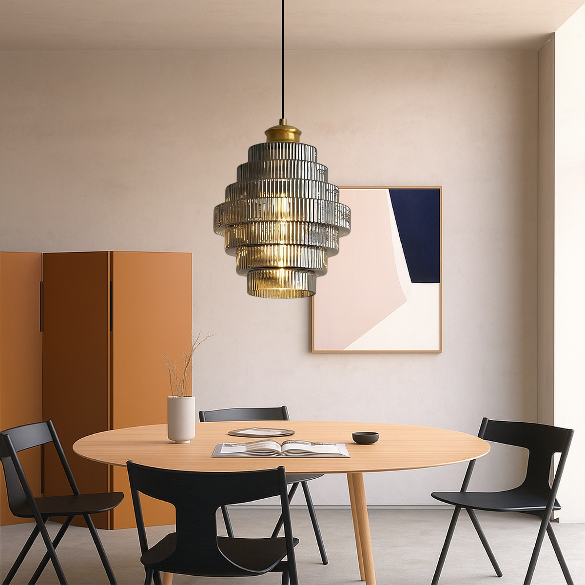 Tiered Glass Pendant Lamp-Lighting > Pendant Lights-casanuva-casanuva