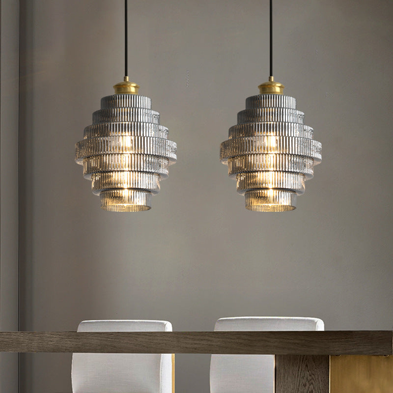 Tiered Glass Pendant Lamp-Lighting > Pendant Lights-casanuva-casanuva