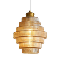 Tiered Glass Pendant Lamp-Lighting > Pendant Lights-casanuva-Amber-ø 22 x H 30 cm-casanuva