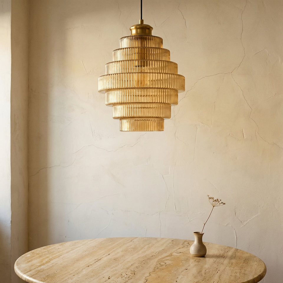 Tiered Glass Pendant Lamp-Lighting > Pendant Lights-casanuva-casanuva