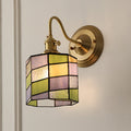 Tiffany Style Round Copper Glass Wall Sconce Lamp 1-Light-Lighting > Wall Lights-casanuva-casanuva