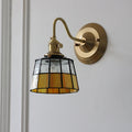 Tiffany Style Round Copper Glass Wall Sconce Lamp 1-Light-Lighting > Wall Lights-casanuva-casanuva