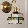 Tiffany Style Round Copper Glass Wall Sconce Lamp 1-Light-Lighting > Wall Lights-casanuva-casanuva