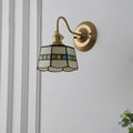 Tiffany Style Round Copper Glass Wall Sconce Lamp 1-Light-Lighting > Wall Lights-casanuva-casanuva