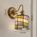 Tiffany Style Round Copper Glass Wall Sconce Lamp 1-Light-Lighting > Wall Lights-casanuva-casanuva