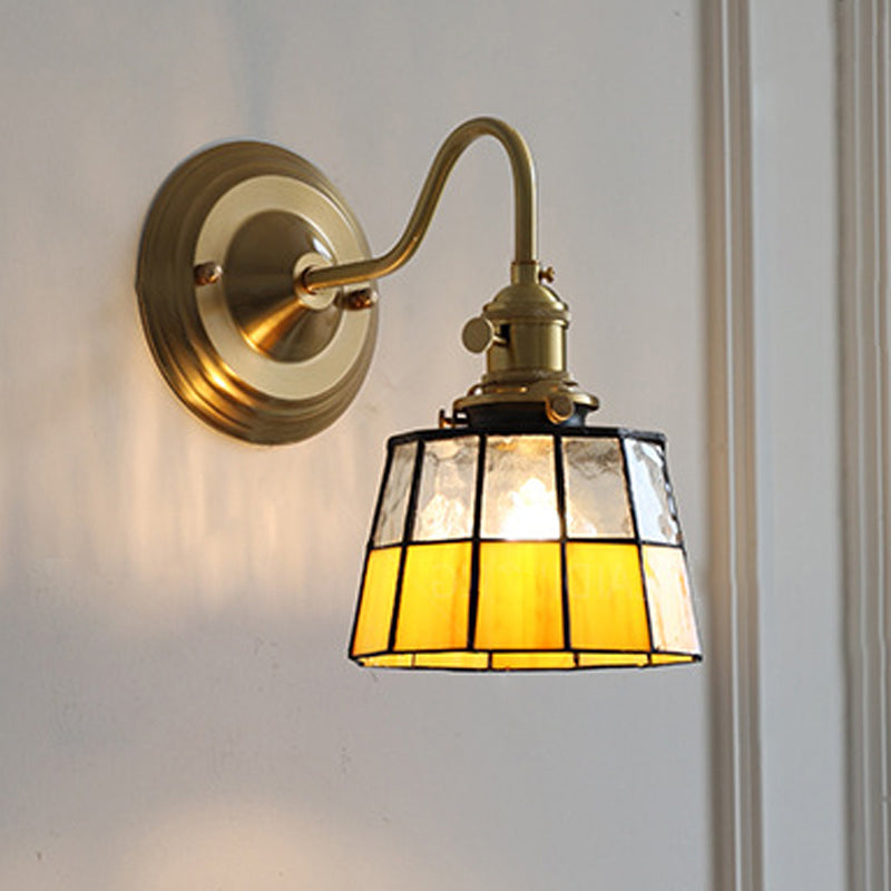 Tiffany Style Round Copper Glass Wall Sconce Lamp 1-Light-Lighting > Wall Lights-casanuva-B-100V-120V-casanuva