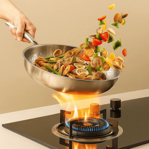 Titanium Frying Pan Uncoated Suitable for All Hob Types-Kitchen & Dining > Cookware-casanuva-casanuva