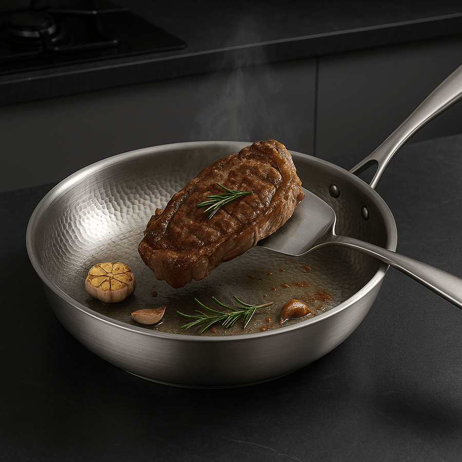 Titanium Frying Pan Uncoated Suitable for All Hob Types-Kitchen & Dining > Cookware-casanuva-casanuva