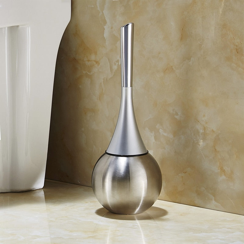 Toilet Brush with Hygienic Design and Elegant Finish-Bedding & Bath > Bathroom Accessories-casanuva-Silver-casanuva
