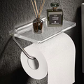 Toilet Paper Holder with Shelf Stylish Design-Bedding & Bath > Bathroom Accessories-casanuva-Silver-casanuva