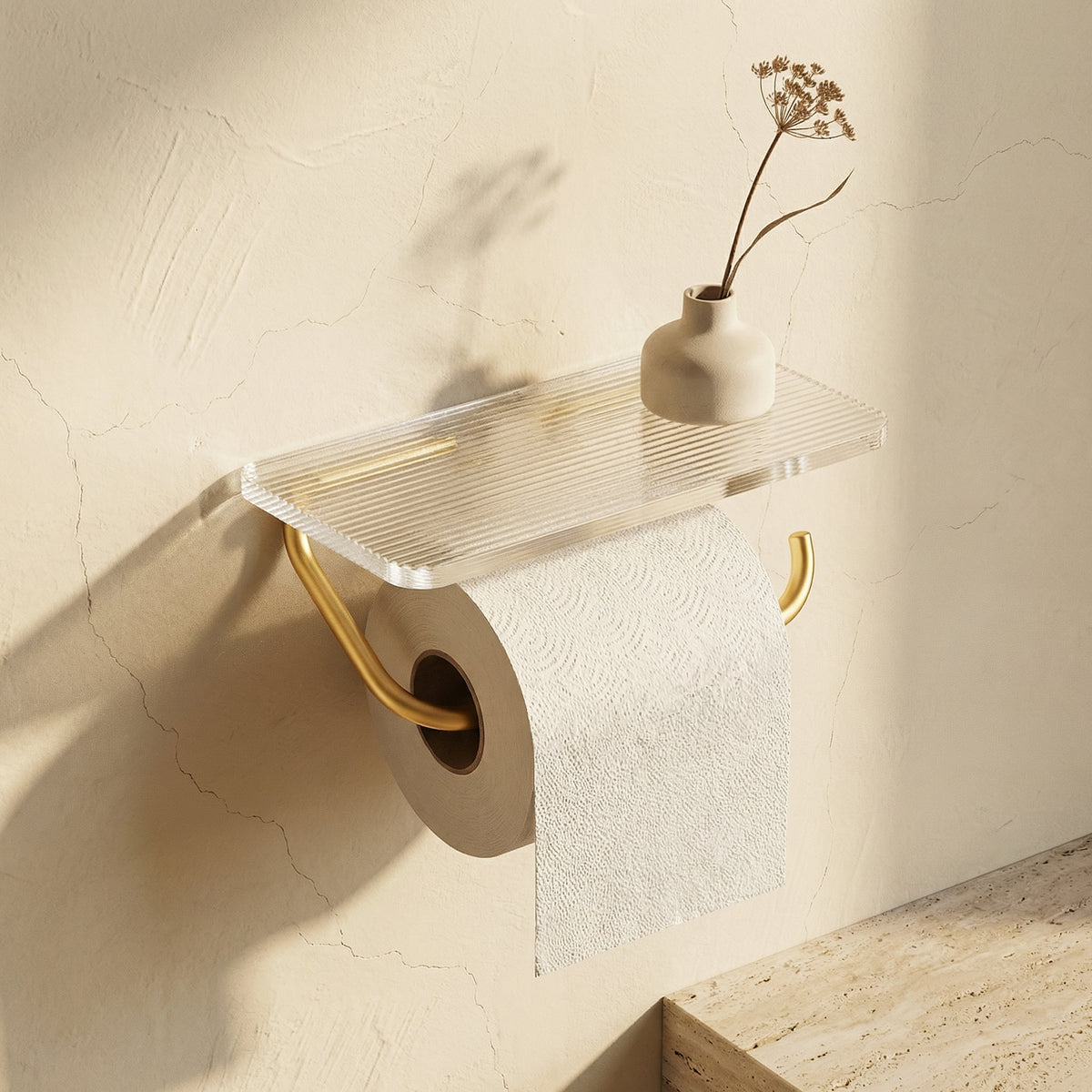 Toilet Paper Holder with Shelf Stylish Design-Bedding & Bath > Bathroom Accessories-casanuva-casanuva