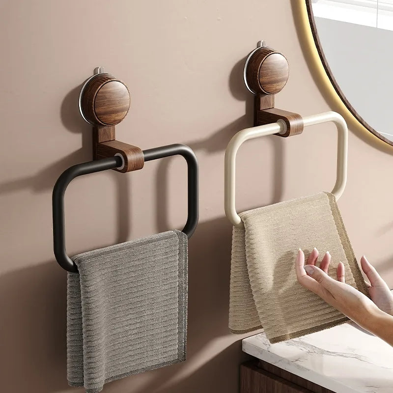 Towel Holder with Walnut Accents-Bedding & Bath > Bathroom Accessories-casanuva-casanuva