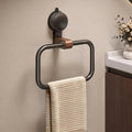 Towel Holder with Walnut Accents-Bedding & Bath > Bathroom Accessories-casanuva-Black-1 Piece-casanuva