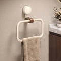 Towel Holder with Walnut Accents-Bedding & Bath > Bathroom Accessories-casanuva-White-1 Piece-casanuva